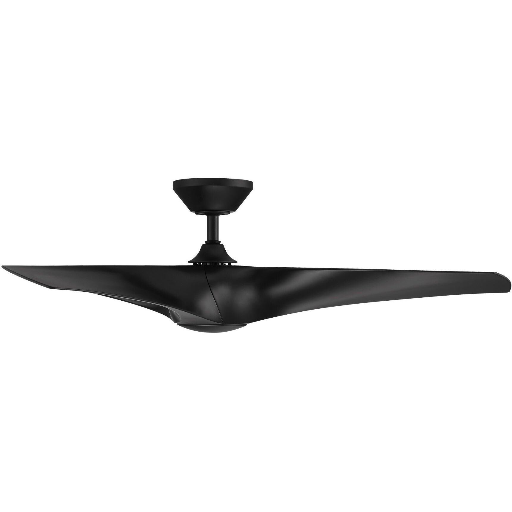 Zephyr 52 inch Matte Black Downrod Ceiling Fan, Smart Ceiling Fan