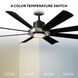 Aura 60 inch Brushed Nickel and Matte Black with Matte Black Blades Downrod Ceiling Fan in Brushed Nickel Matte Black