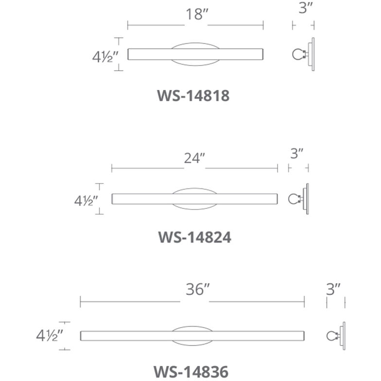 Mini Loft LED 24 inch Chrome Bath Vanity & Wall Light in 24in.