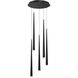 Cascade LED 17 inch Black Multi-Light Pendant Ceiling Light in 5, Round, 28in.