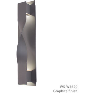 Twist LED 20 inch Graphite Outdoor Wall Light