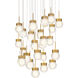 Double Bubble 25 Light 28 inch Aged Brass Multi-Light Pendant Ceiling Light