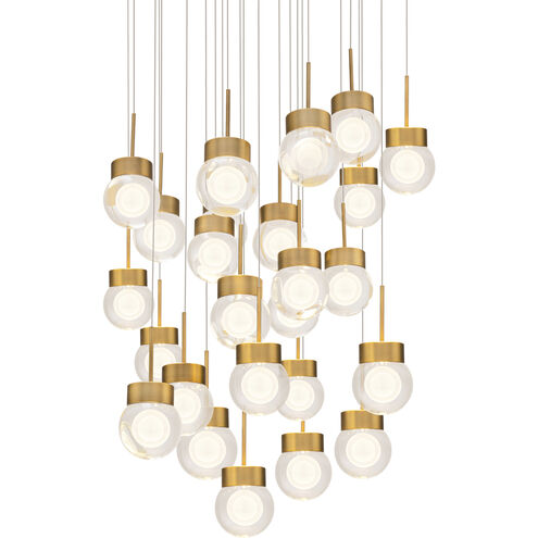 Double Bubble 25 Light 28 inch Aged Brass Multi-Light Pendant Ceiling Light