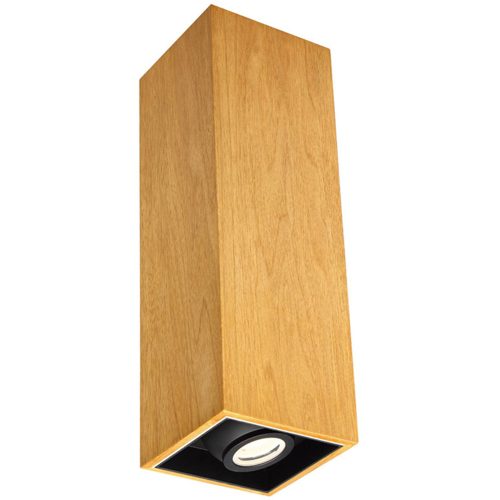 Box LED 6 inch Walnut Flush Mount Ceiling Light