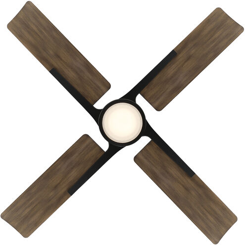 Cervantes 56 inch Matte Black Barn Wood with Barn Wood Blades Downrod Ceiling Fan in 2700K