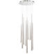 Cascade LED 17 inch Polished Nickel Multi-Light Pendant Ceiling Light in 9, Round, 37in.