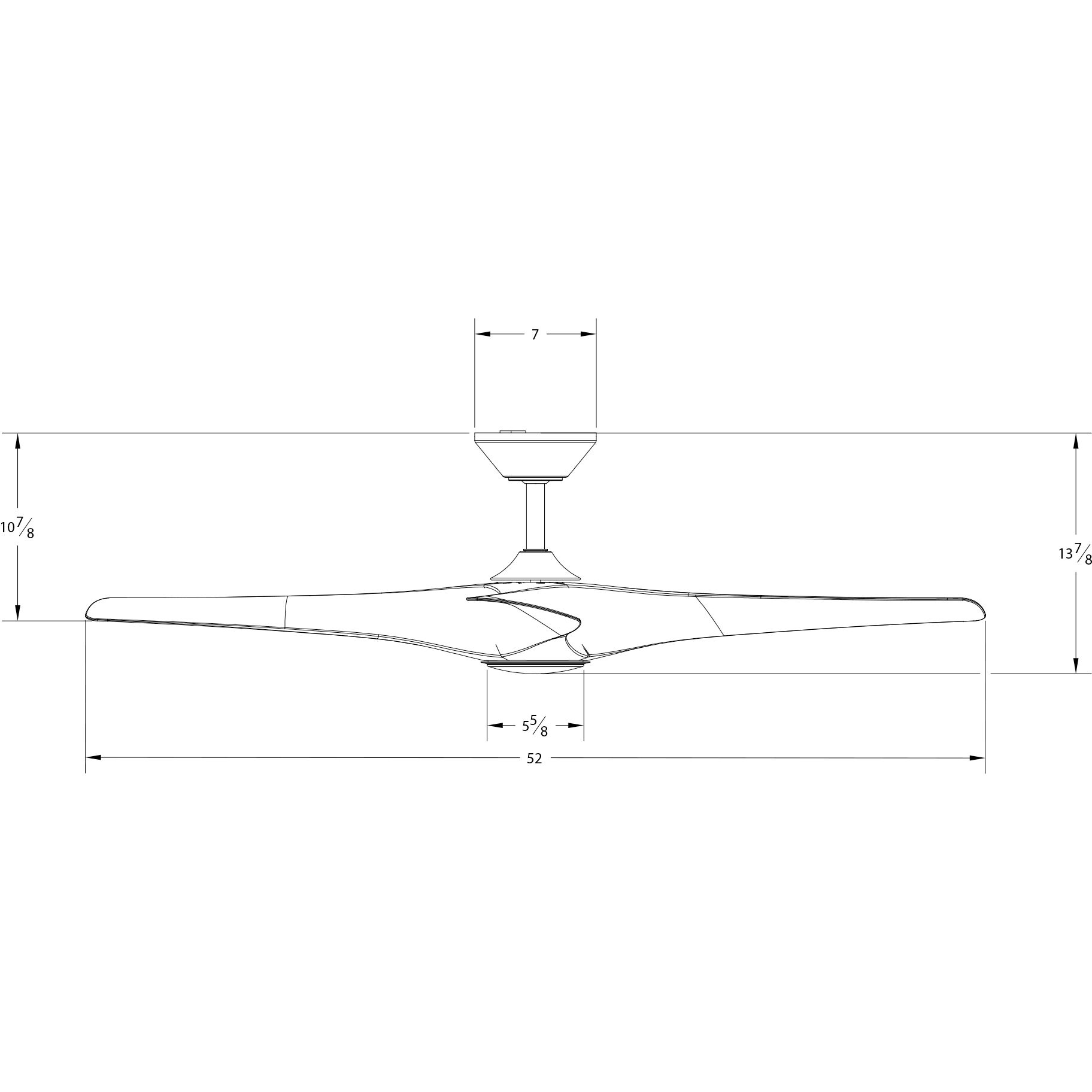 Zephyr 52 inch Matte White Downrod Ceiling Fan, Smart Ceiling Fan