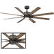 Renegade 52 inch Oil Rubbed Bronze and Barn Wood with Barn Wood Blades Downrod Ceiling Fan in 3000K, Oil Rubbed Bronze Barn Wood, Smart Ceiling Fan
