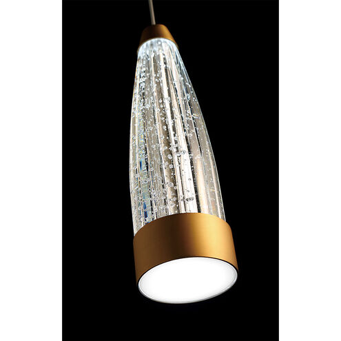 Mystic LED 4 inch Aged Brass Pendant Ceiling Light in true