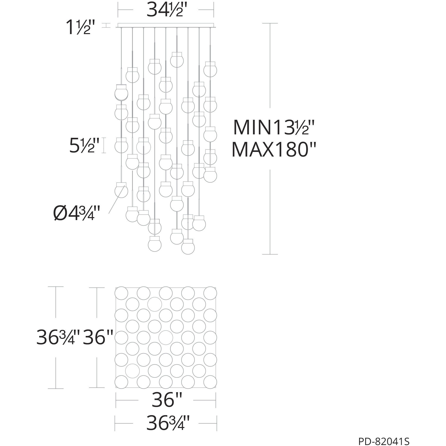 Double Bubble 41 Light 28 inch Aged Brass Multi-Light Pendant Ceiling Light