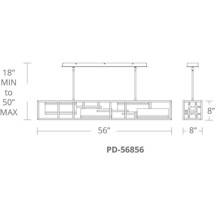 Memory Linear Pendant Ceiling Light in 56in.
