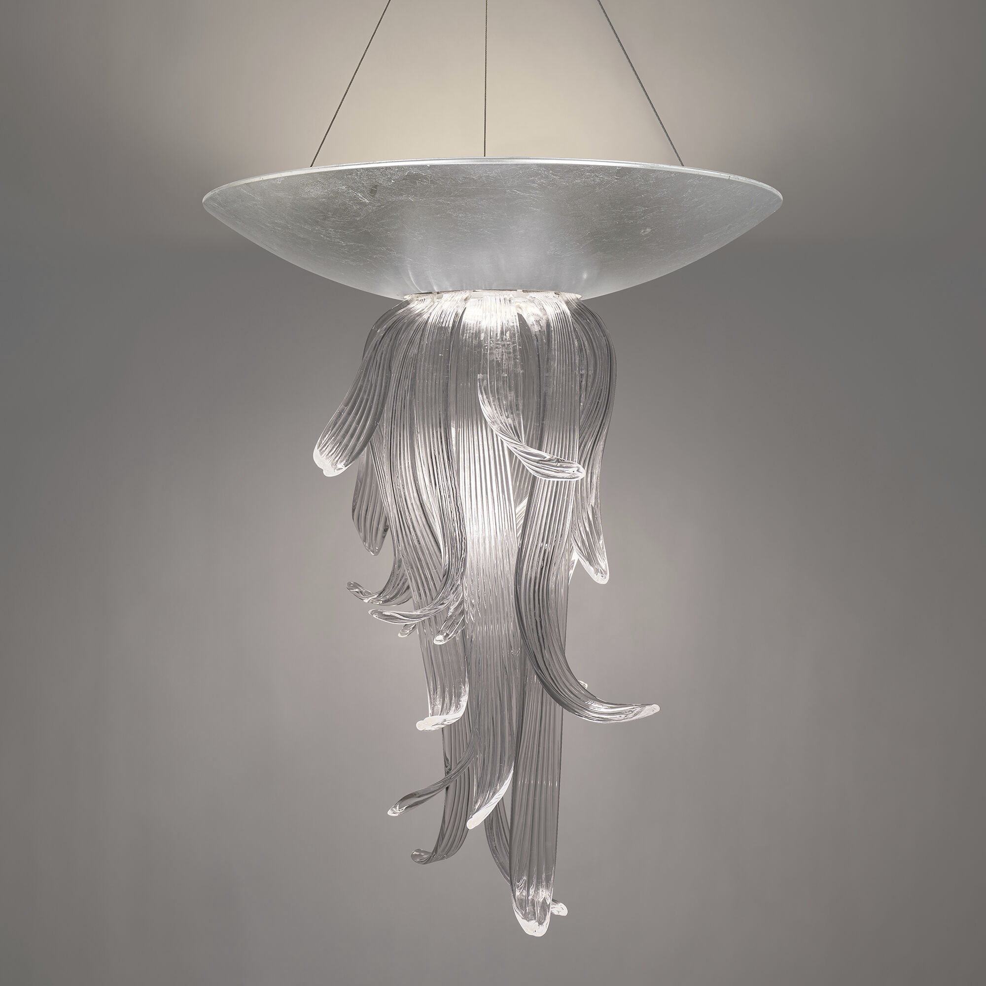 Tendril LED 26 inch Silver Leaf Indoor Hanging Lighting Ceiling Light