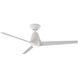 Slim 52 inch Matte White Downrod Ceiling Fan in 2700K
