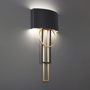 Sartre 1 Light 14 inch Black Aged Brass ADA Wall Sconce Wall Light