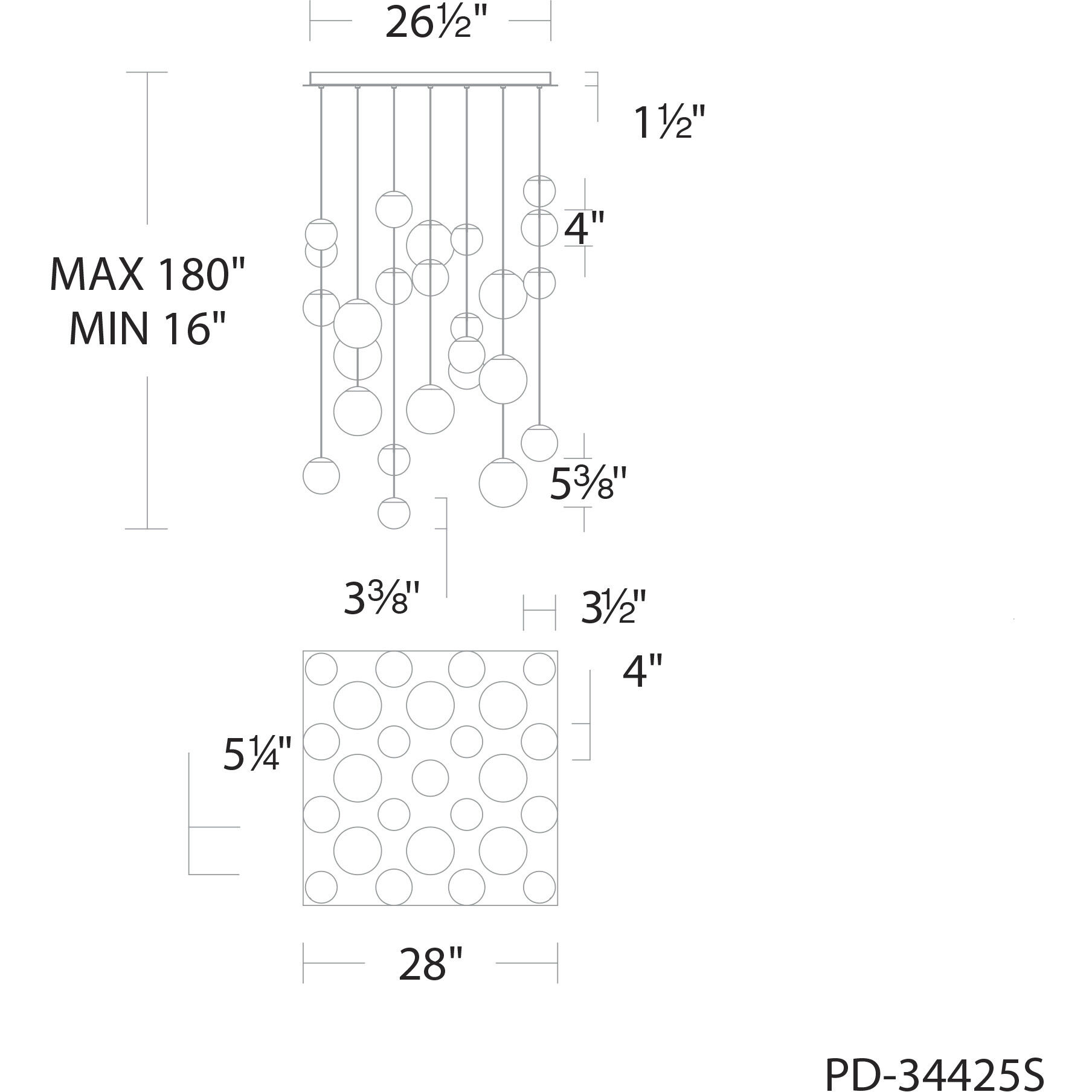 Pisces 25 Light 28 inch Aged Brass Pendant Ceiling Light