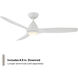 Skylark 54 inch Matte White Downrod Ceiling Fan