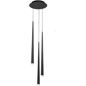 Modern Forms Cascade LED 12 inch Black Multi-Light Pendant Ceiling Light in 3, Round, 28in. PD-41703R-BK - Open Box
