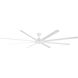 Hydra 120 inch Matte White Downrod Ceiling Fan in 2700K
