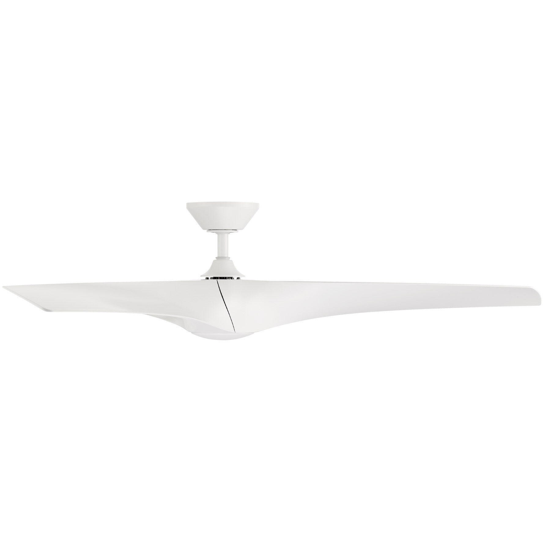 Zephyr 52 inch Matte White Downrod Ceiling Fan, Smart Ceiling Fan
