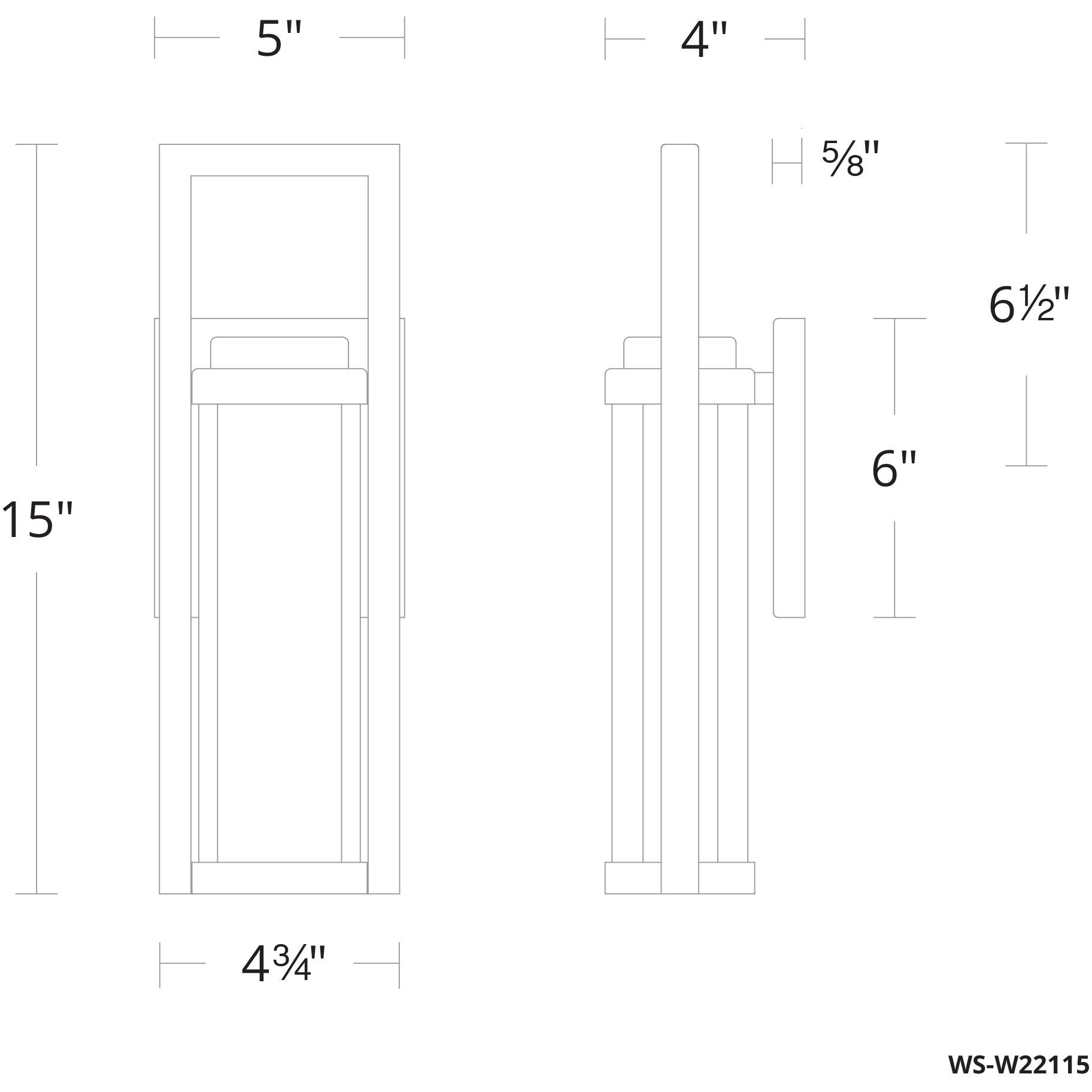 Reflect LED 18 inch Black Outdoor Wall Light