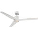 Lotus 54 inch Matte White Downrod Ceiling Fan in 2700K