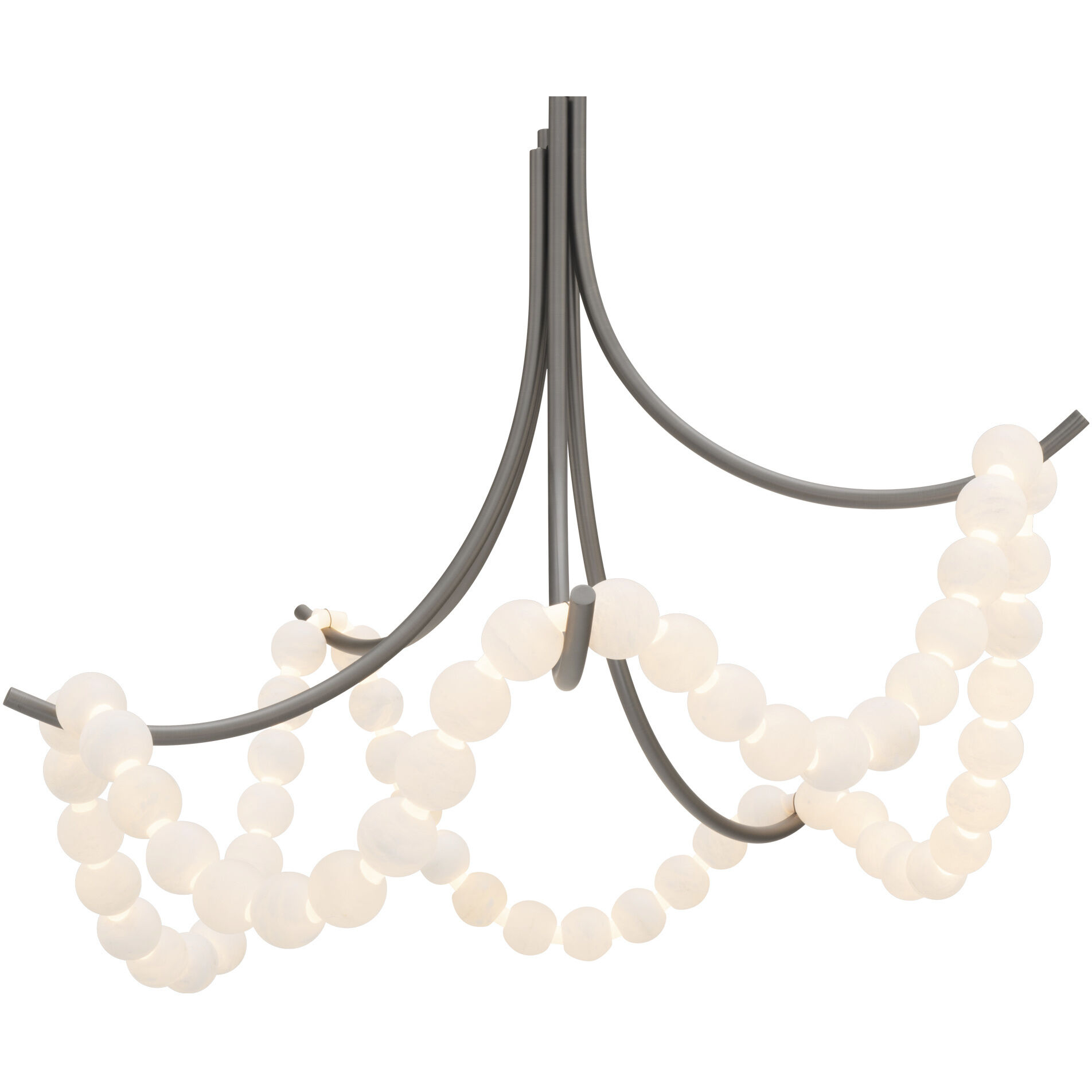 Parel 1 Light 46 inch Antique Nickel Semi-Flush Mount Ceiling Light