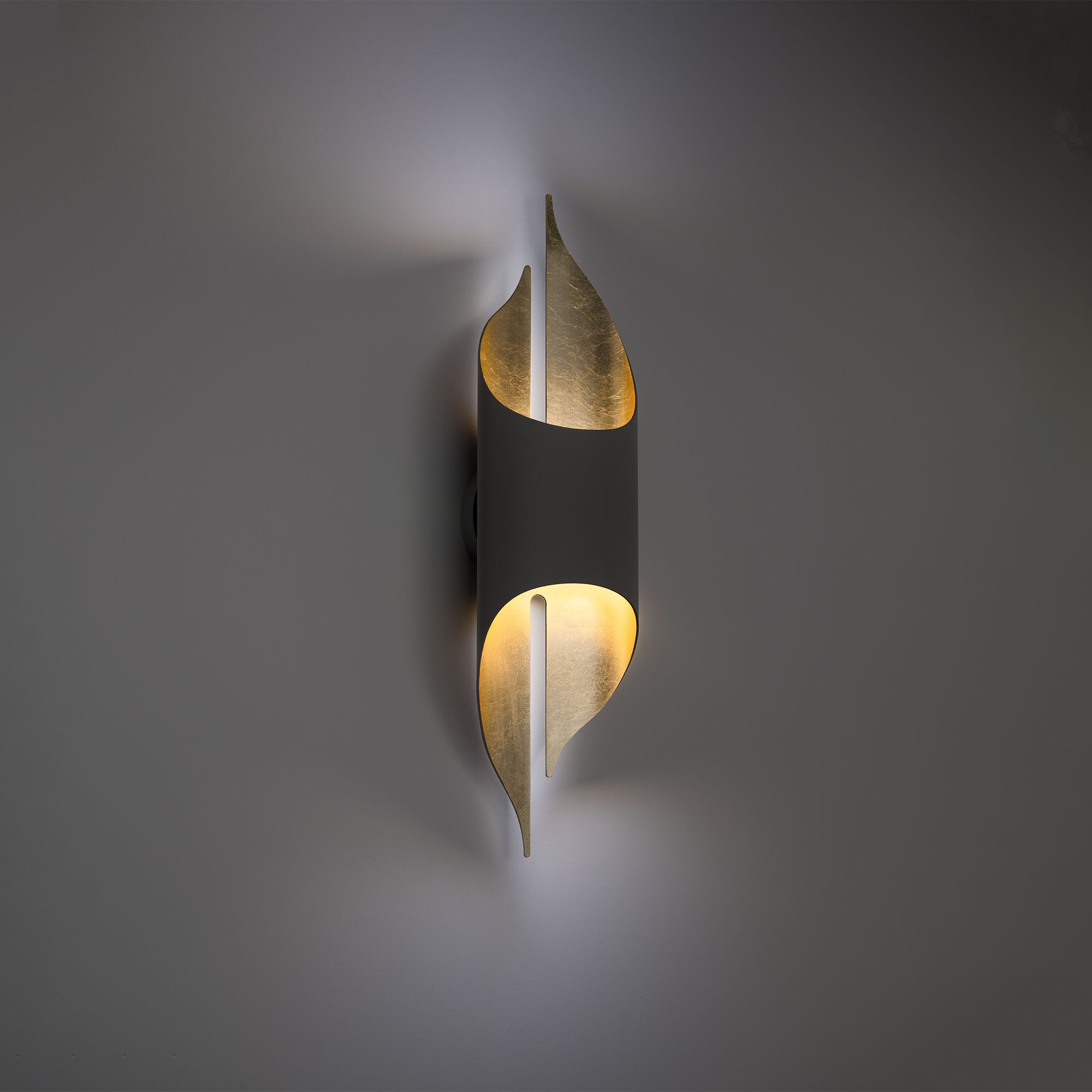 Clasp Indoor Wall Lighting in Bronze and Gold Leaf