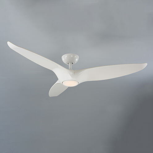 Morpheus III 60 inch Gloss White Downrod Ceiling Fan in 3500K