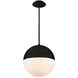Punk LED 14 inch Black Pendant Ceiling Light in 2700K, 14in.
