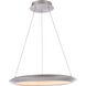 The Ring LED 24 inch Brushed Aluminum Chandelier Ceiling Light in 3000K, 24in.