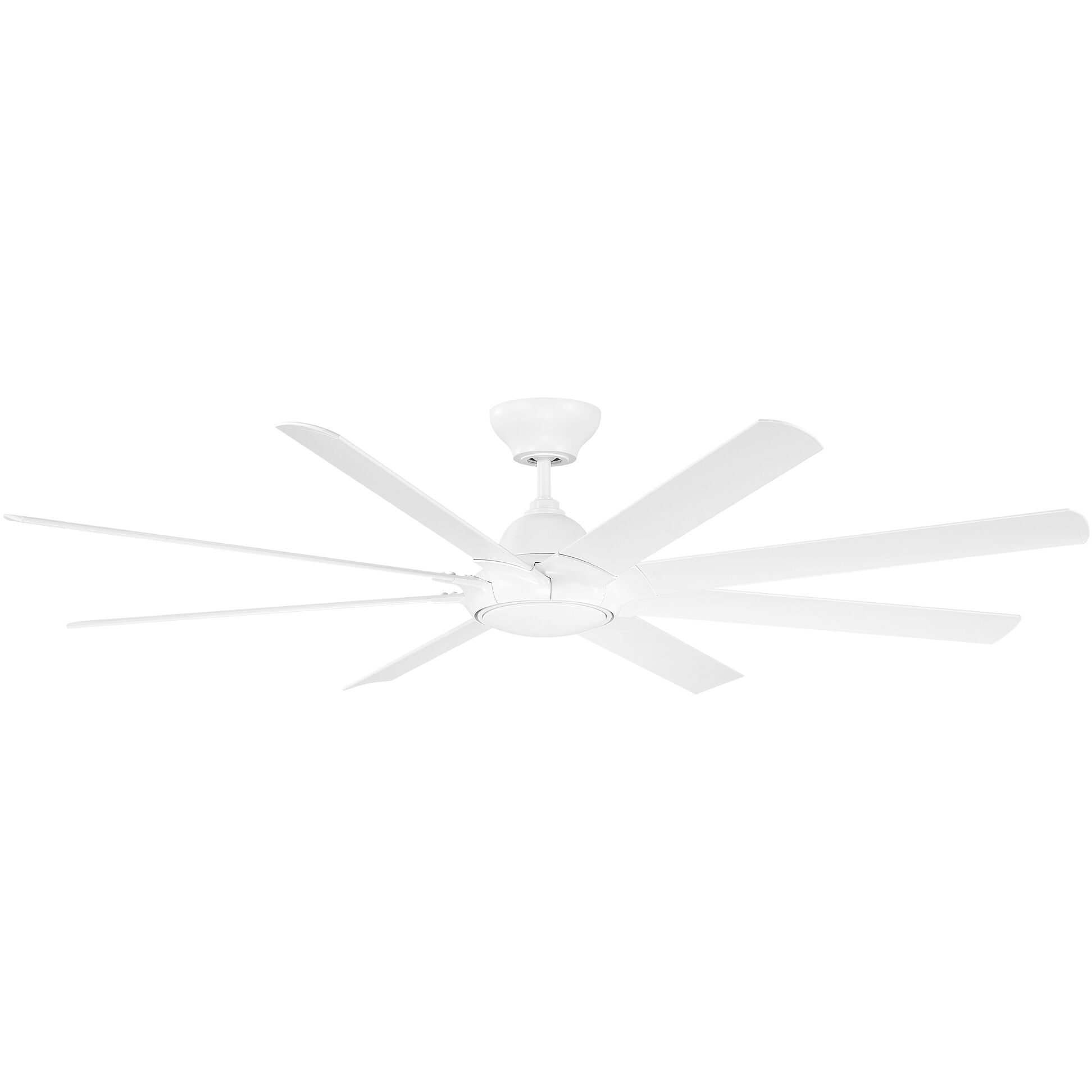 Hydra 80 inch Matte White Downrod Ceiling Fan in 3000K