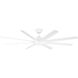 Hydra 80 inch Matte White Downrod Ceiling Fan in 3000K
