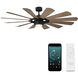 Wyndmill 65 inch Matte Black and Barn Wood with Barn Wood Blades Downrod Ceiling Fan in 3000K, Matte Black Barn Wood
