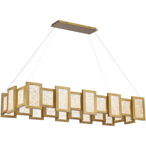Fury LED 18 inch Aged Brass Chandelier Ceiling Light in 48in.