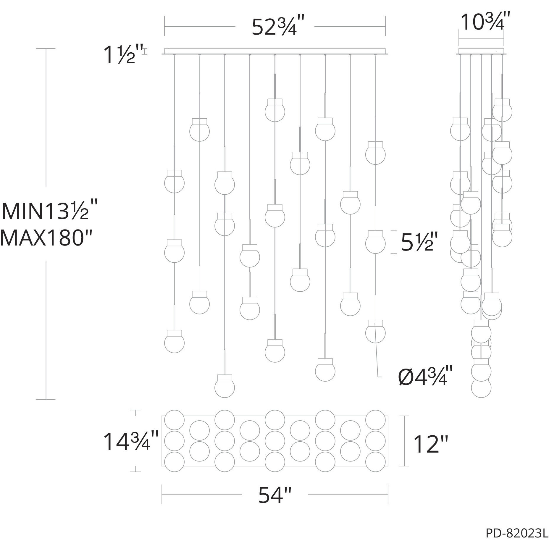 Double Bubble 23 Light 14 inch Aged Brass Multi-Light Pendant Ceiling Light