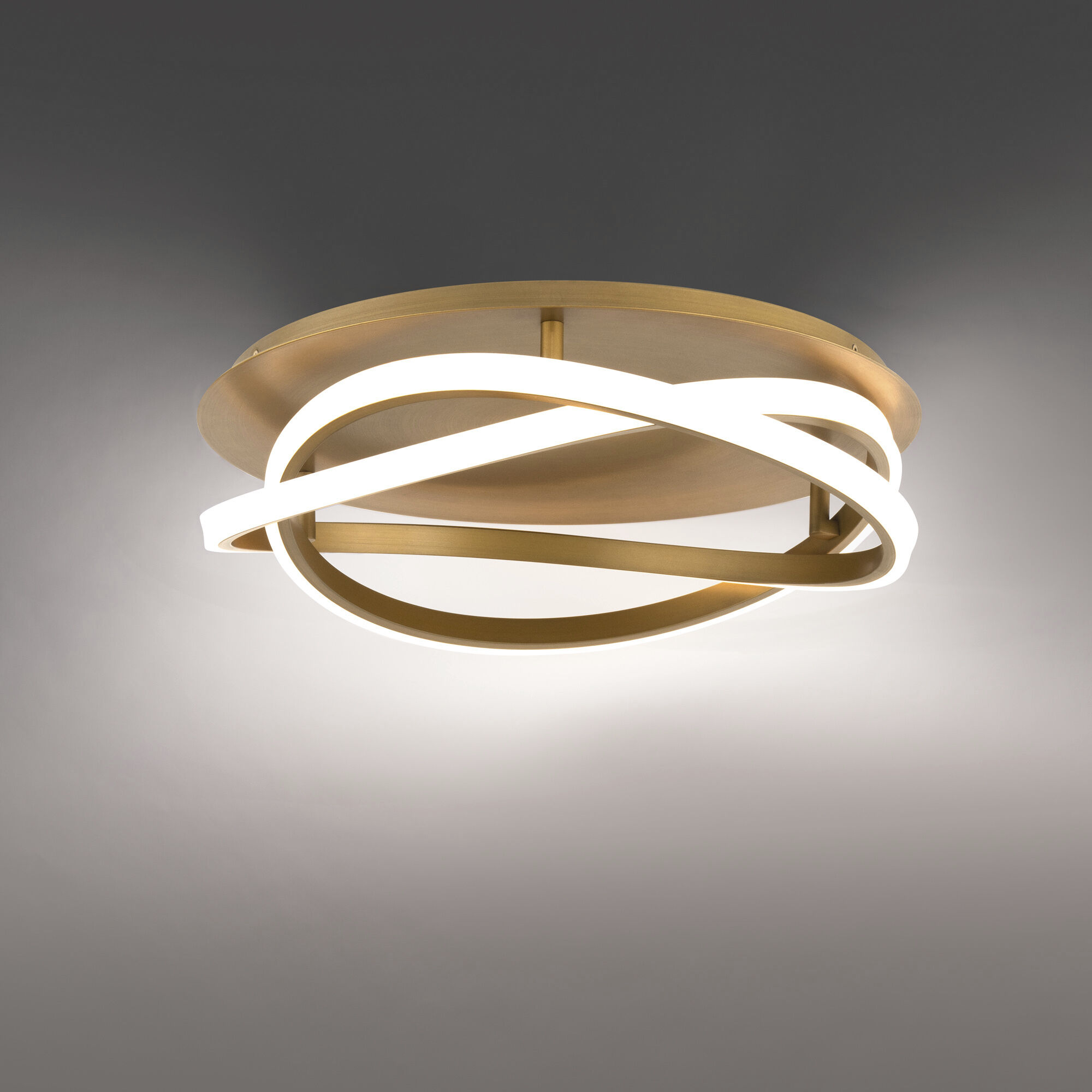 Veloce 1 Light 18 inch Aged Brass Semi-Flush Mount Ceiling Light