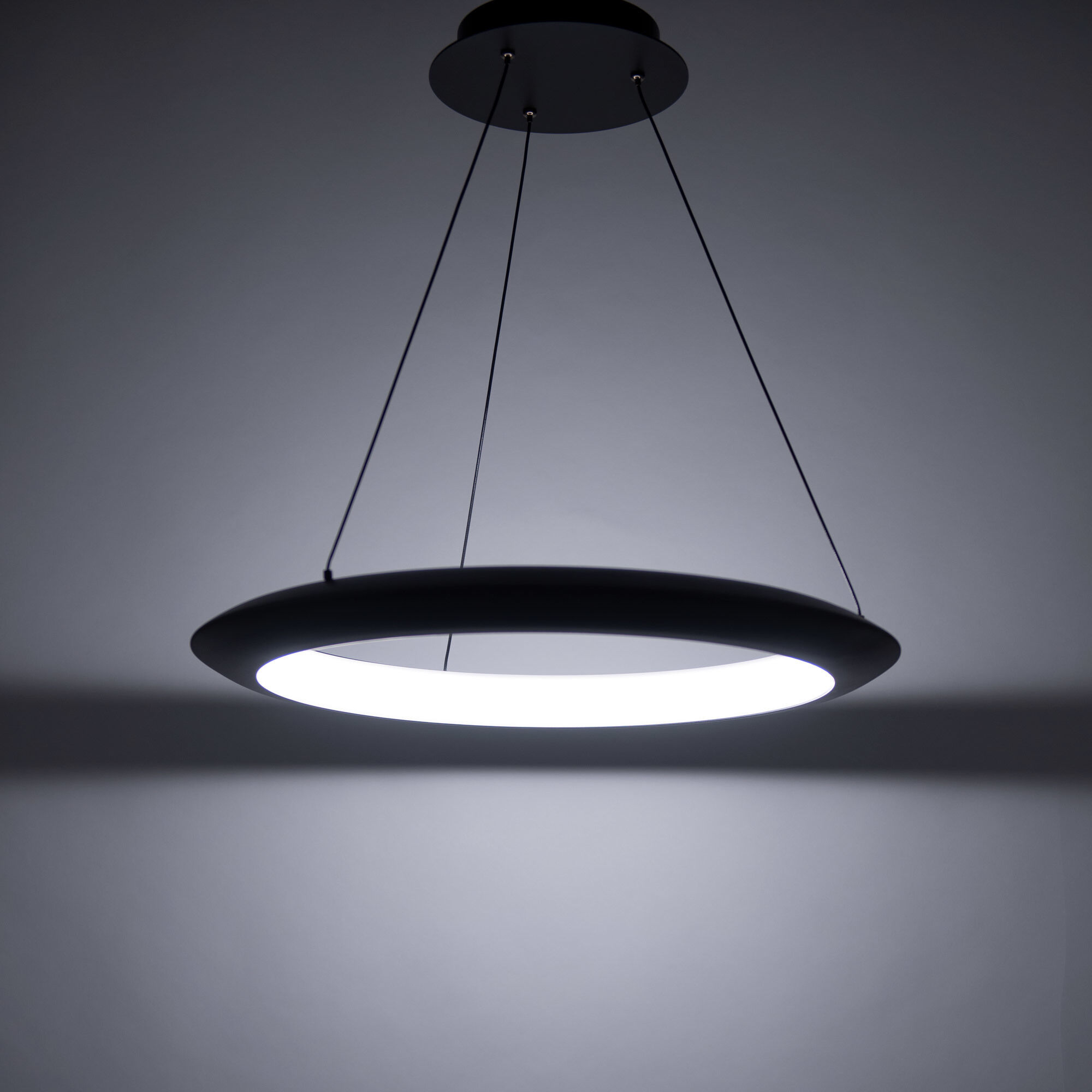 The Ring LED 24 inch Black Chandelier Ceiling Light in 3000K, 24in.