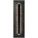 Bell Tower LED 20 inch Basalt Stone and Black Outdoor Wall Light