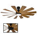 Windflower 60 inch Matte Black and Distressed Koa with Distressed Koa Blades Downrod Ceiling Fan in 3000K, Matte Black Distressed Koa, Smart Ceiling Fan