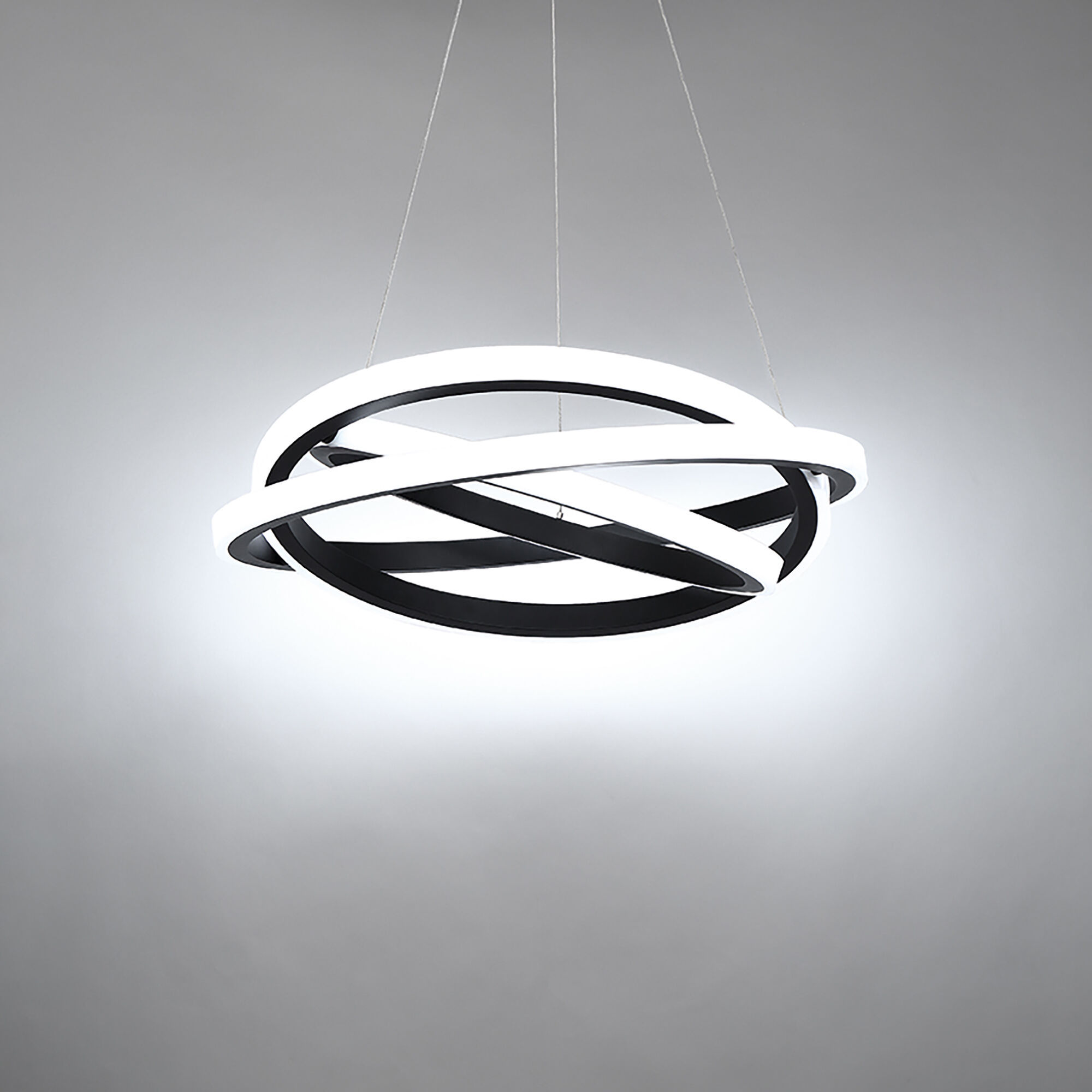 Veloce LED 38 inch Black Chandelier Ceiling Light in 38in.