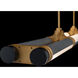 Catania LED 48 inch Basalt Stone and Aged Brass Linear Pendant Ceiling Light in 3500K