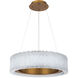 Rhiannon LED 11 inch Aged Brass Chandelier Ceiling Light in 28in.