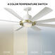 Aura 60 inch Soft Brass and Matte White with Matte White Blades Downrod Ceiling Fan in Soft Brass Matte White