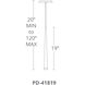 Cascade LED 1.5 inch Aged Brass Pendant Ceiling Light in Round, 19in.