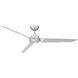 Roboto 62 inch Brushed Aluminum Downrod Ceiling Fan, Smart Ceiling Fan