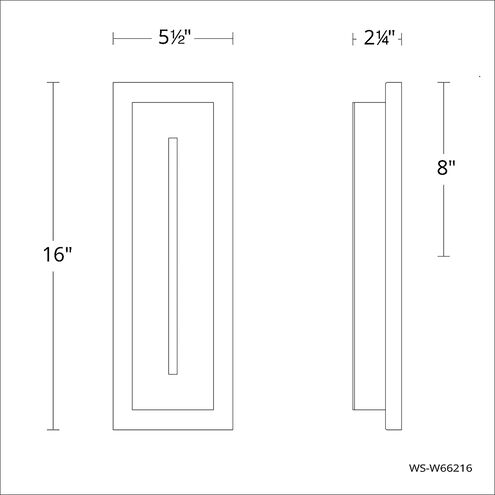 Midnight 1 Light 16 inch Black Outdoor Wall Light in 3000K, 16in.
