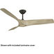Zephyr 62 inch Bronze White Oak with White Oak Blades Ceiling Fan in 2700K/3000K/4000K/5000K
