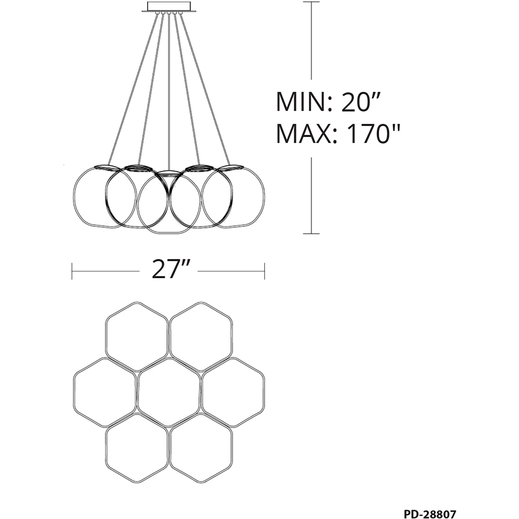 Cosmic LED 27 inch Brushed Nickel Multi-Light Pendant Ceiling Light