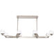 Double Bubble Linear Chandelier Ceiling Light in Satin Nickel