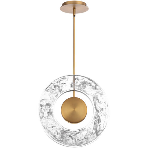 Cymbal LED 19 inch Aged Brass Pendant Ceiling Light
